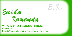 eniko komenda business card